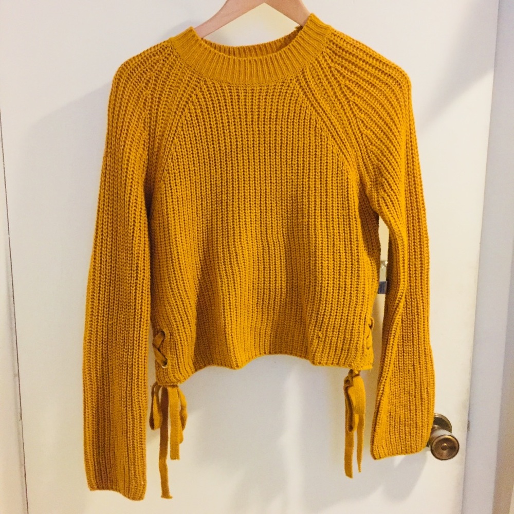 Mustard yellow knit sweater